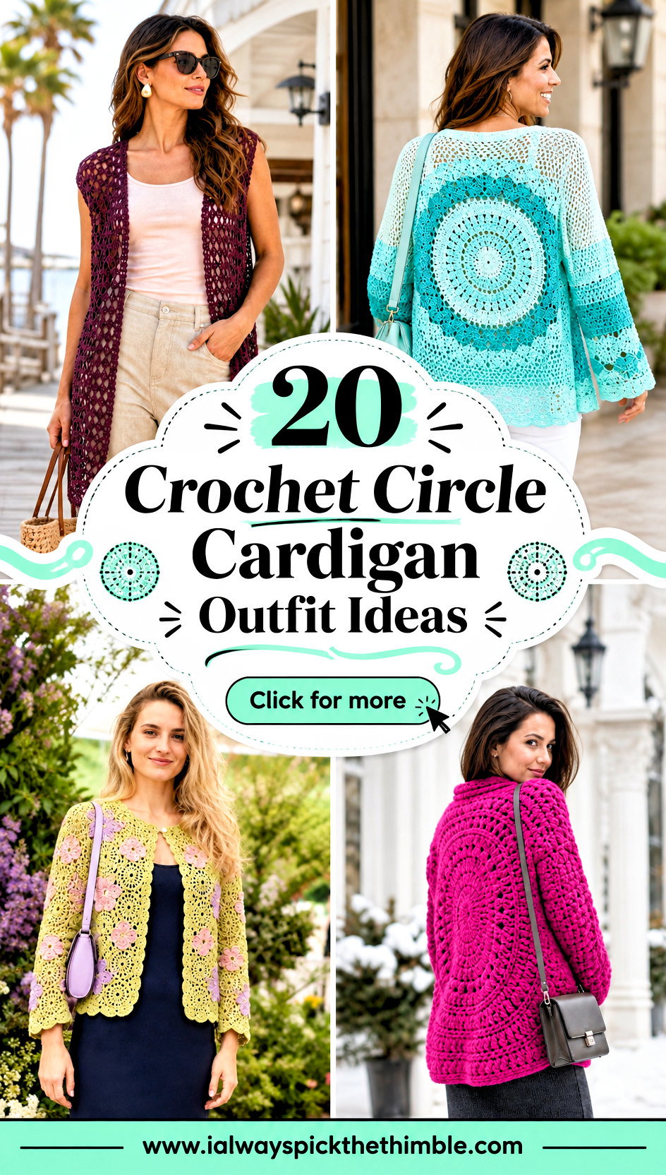 20 Crochet Circle Cardigan Outfit Ideas for Light Layers - 20 Crochet Circle Cardigan Outfit Ideas for Light Layers