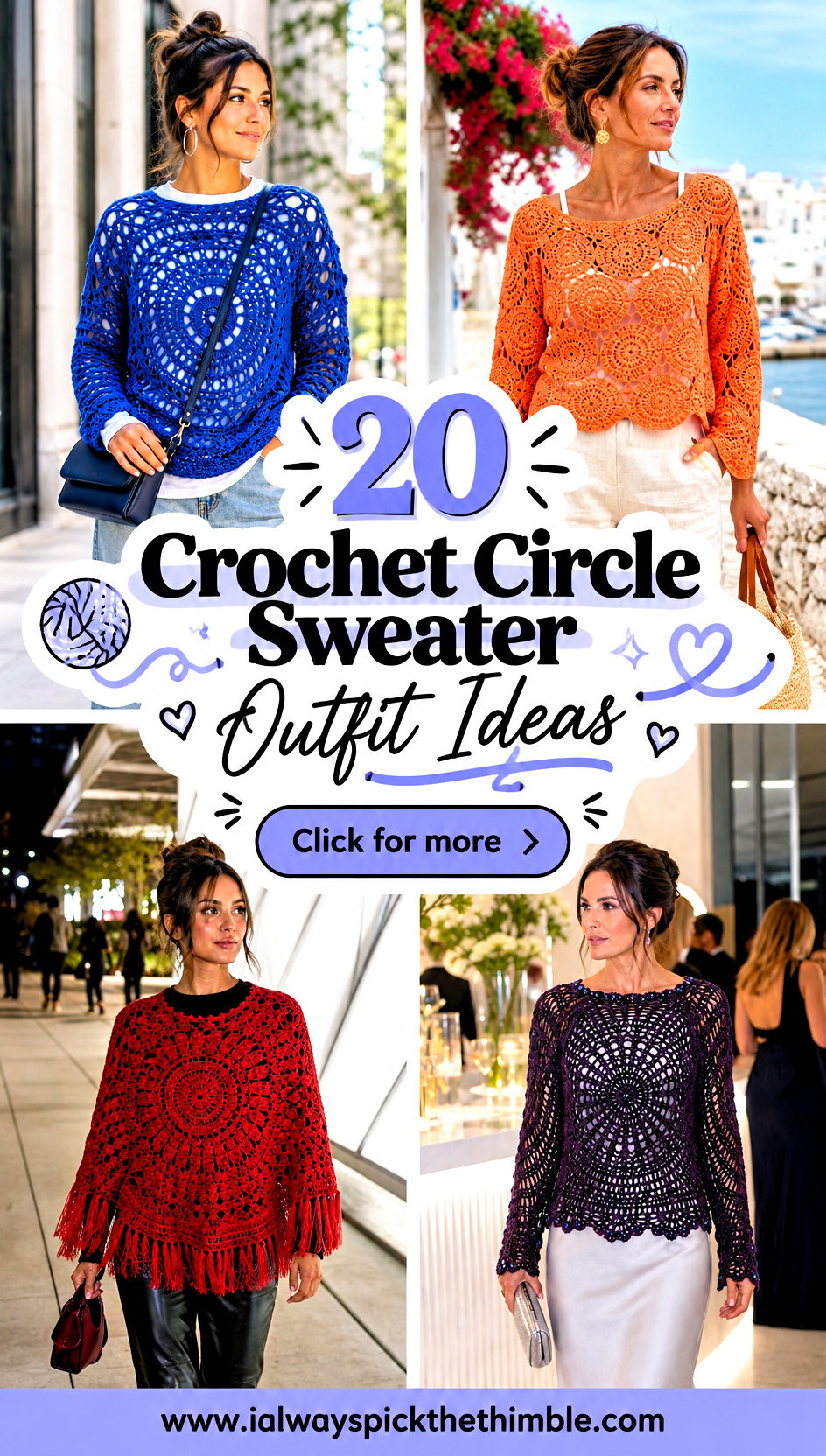 20 Crochet Circle Sweater Outfit Ideas for Relaxed Days - 20 Crochet Circle Sweater Outfit Ideas for Relaxed Days