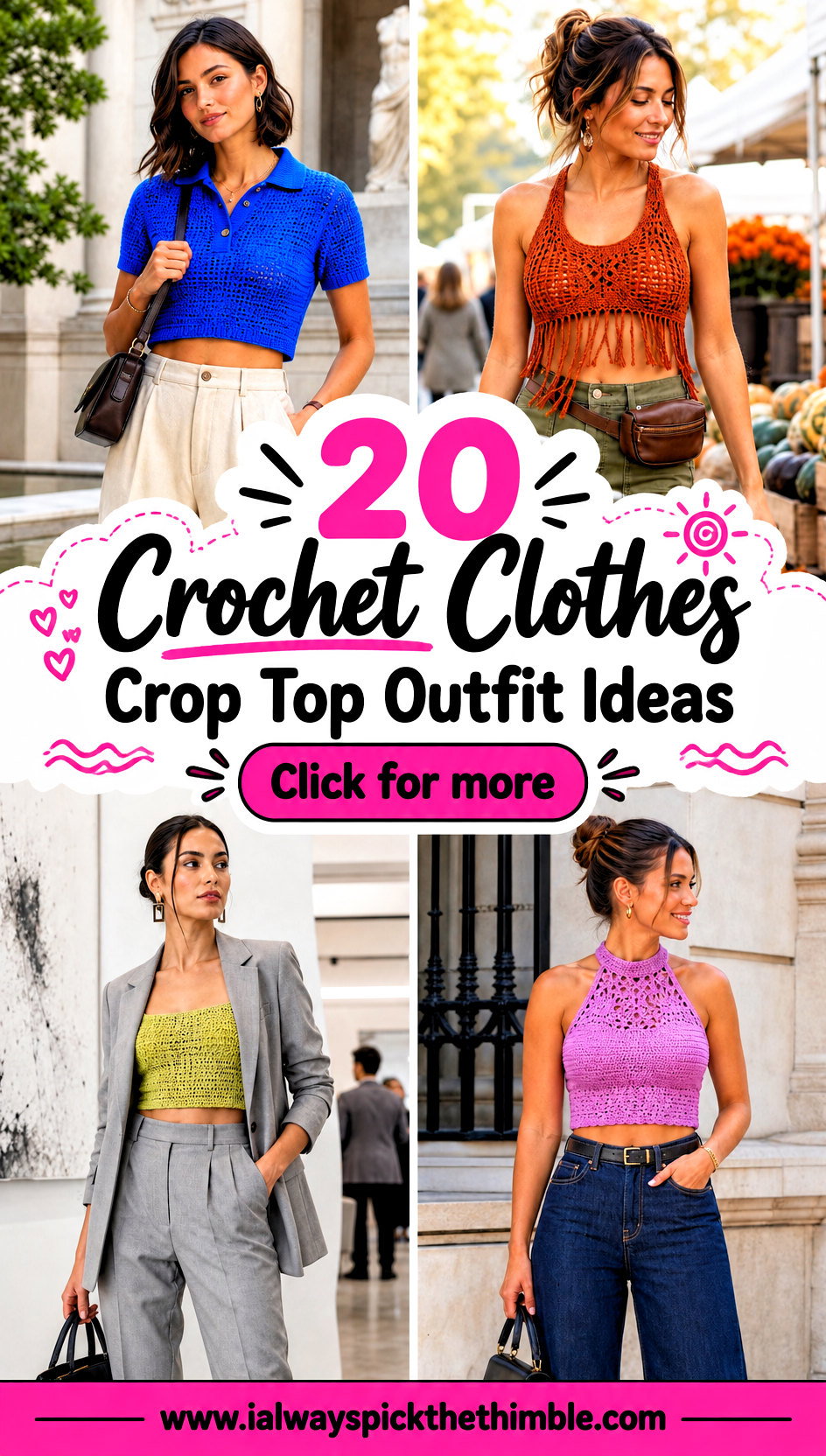 20 Crochet Clothes Crop Top Outfit Ideas for Beach Days - 20 Crochet Clothes Crop Top Outfit Ideas for Beach Days
