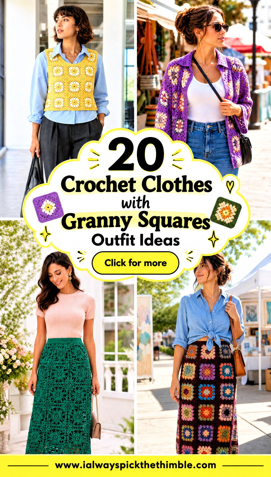20 Crochet Clothes with Granny Squares Outfit Ideas in Color - 20 Crochet Clothes with Granny Squares Outfit Ideas in Color
