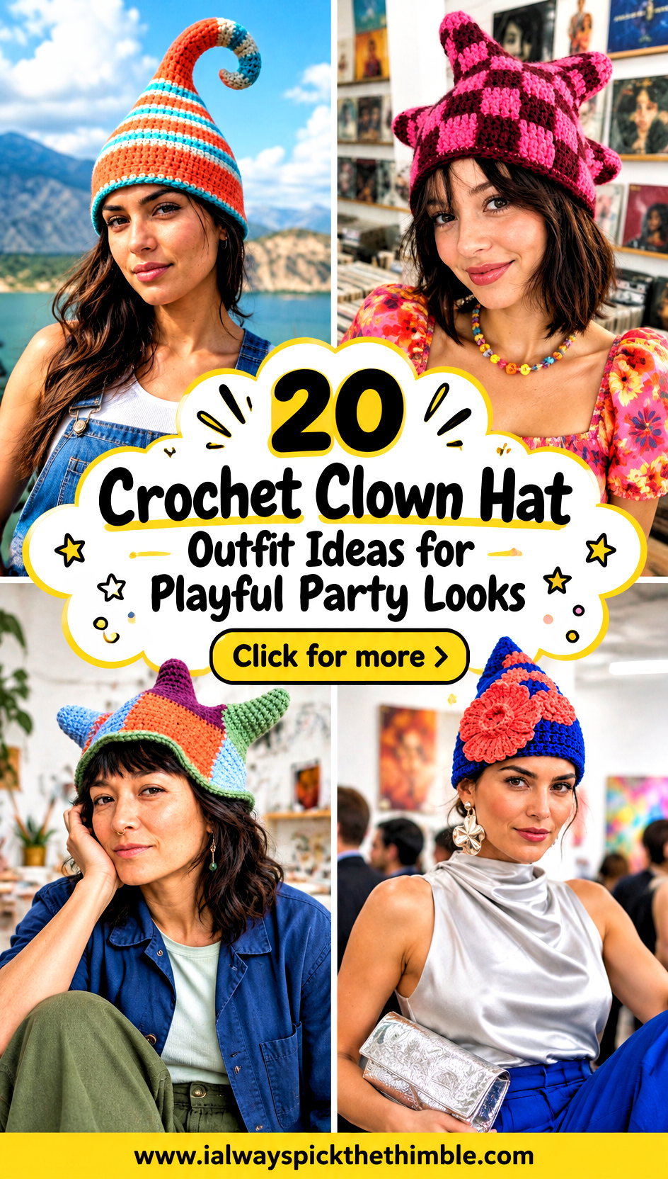 20 Crochet Clown Hat Outfit Ideas for Playful Party Looks - 20 Crochet Clown Hat Outfit Ideas for Playful Party Looks