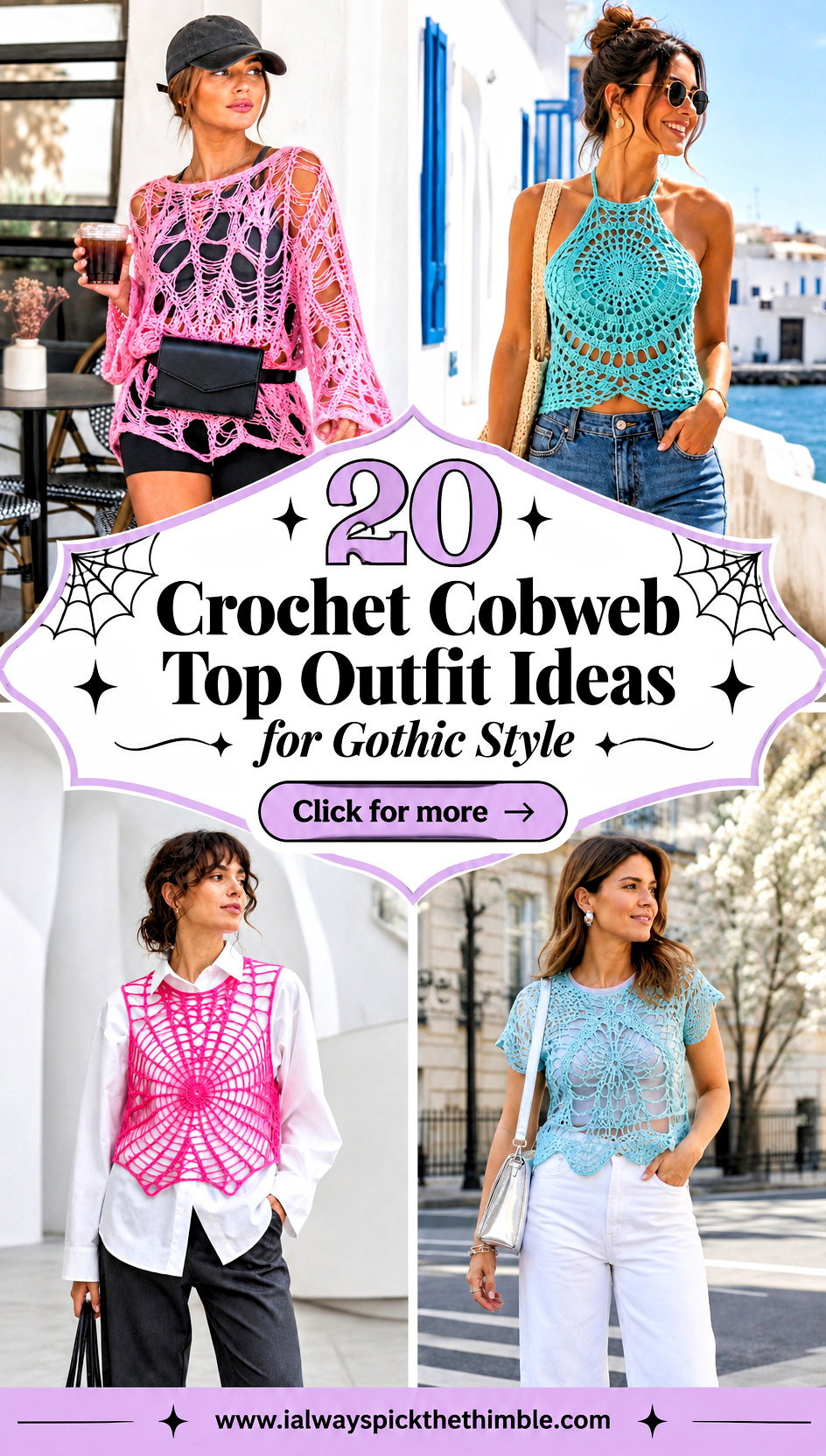 20 Crochet Cobweb Top Outfit Ideas for Gothic Style - 20 Crochet Cobweb Top Outfit Ideas for Gothic Style