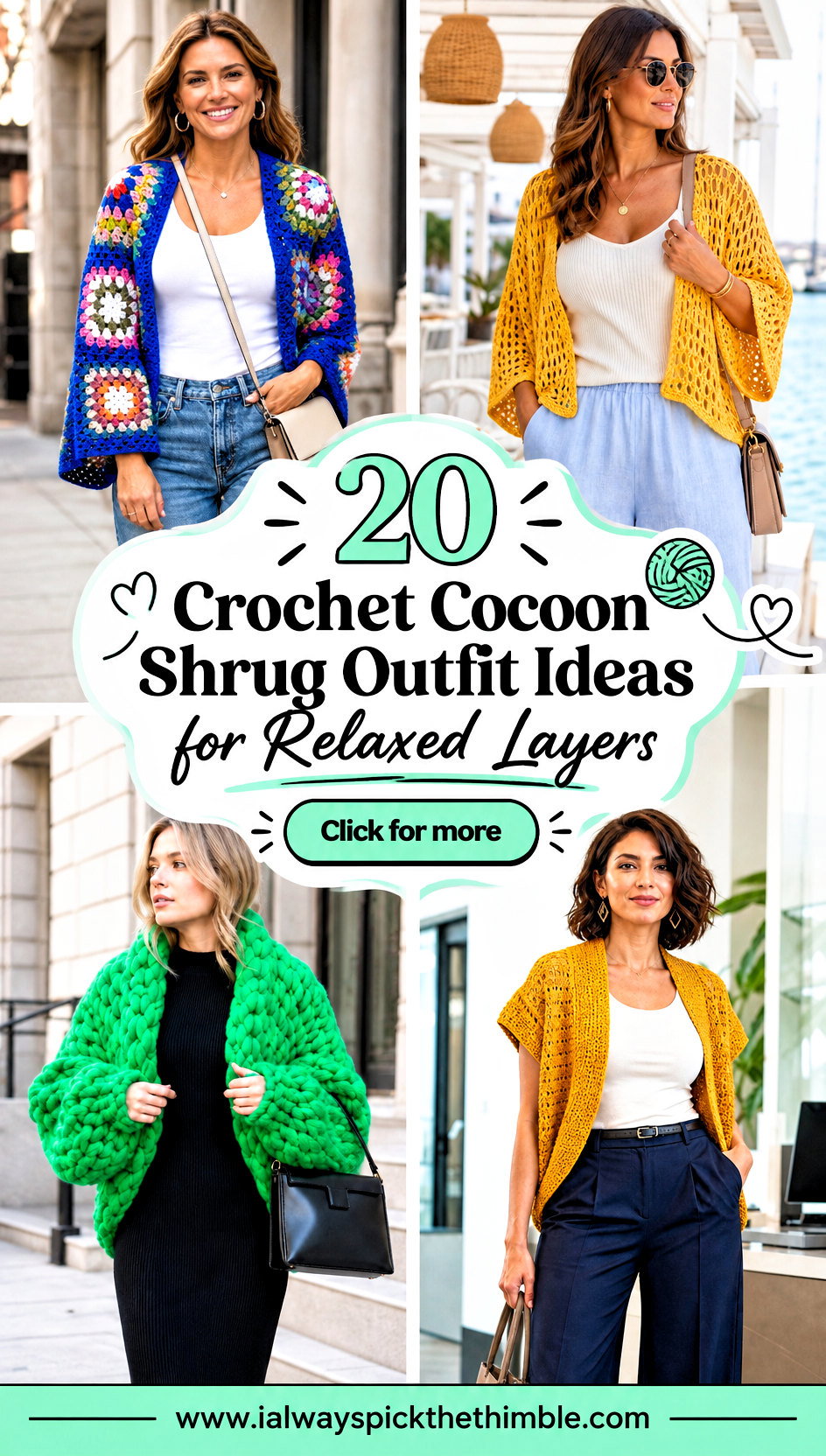 20 Crochet Cocoon Shrug Outfit Ideas for Relaxed Layers - 20 Crochet Cocoon Shrug Outfit Ideas for Relaxed Layers