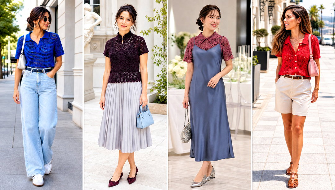 20 Crochet Collar Top Outfit Ideas for Vintage Charm