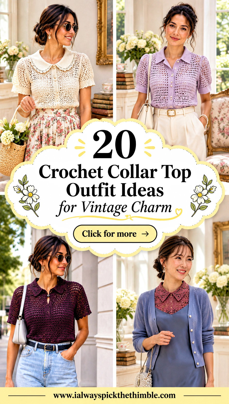 20 Crochet Collar Top Outfit Ideas for Vintage Charm - 20 Crochet Collar Top Outfit Ideas for Vintage Charm