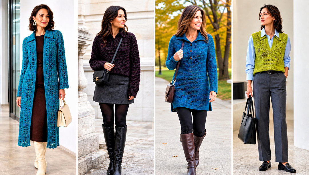 20 Crochet Collared Sweater Outfit Ideas for Smart Layers