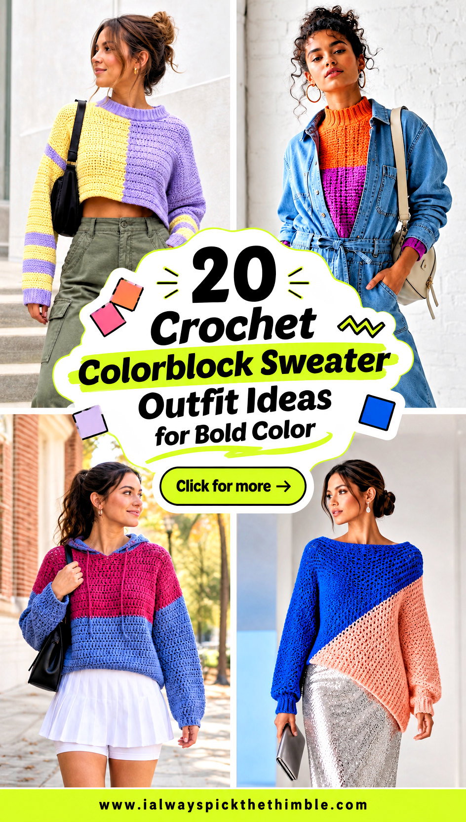 20 Crochet Colorblock Sweater Outfit Ideas for Bold Color - 20 Crochet Colorblock Sweater Outfit Ideas for Bold Color
