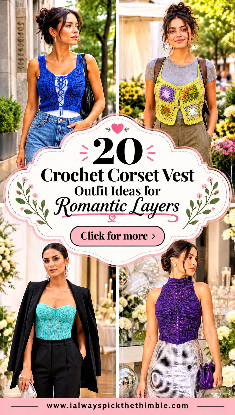 20 Crochet Corset Vest Outfit Ideas for Romantic Layers - 20 Crochet Corset Vest Outfit Ideas for Romantic Layers