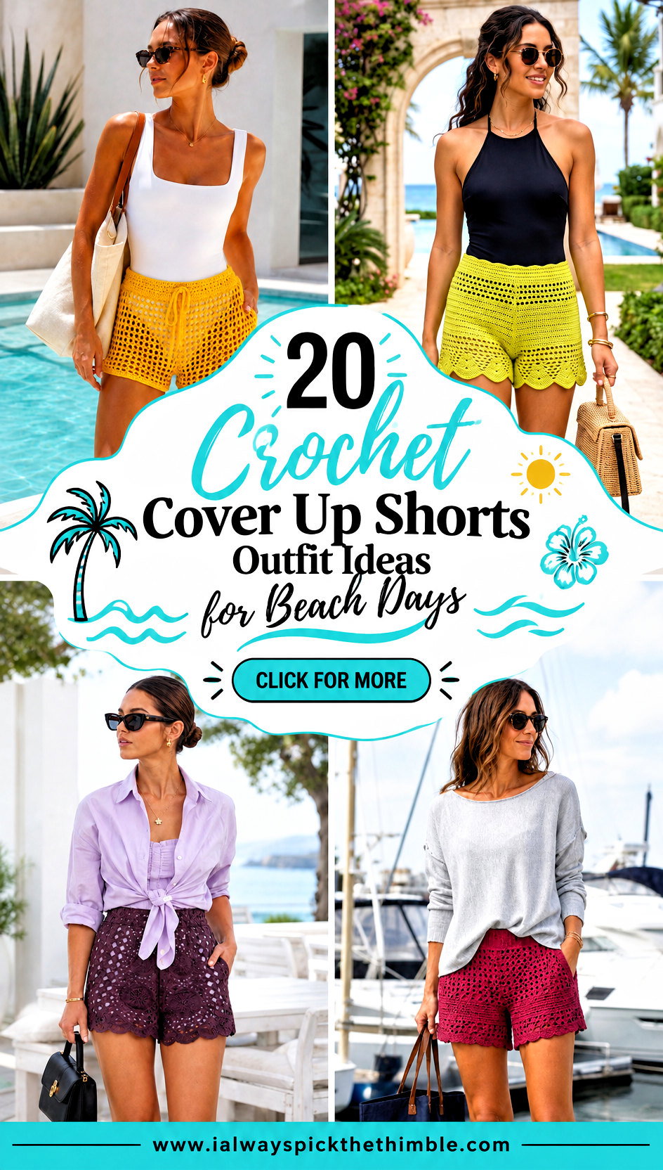 20 Crochet Cover Up Shorts Outfit Ideas for Beach Days - 20 Crochet Cover Up Shorts Outfit Ideas for Beach Days