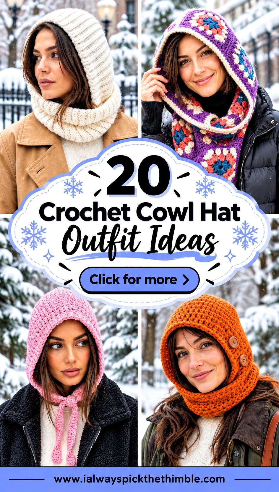 20 Crochet Cowl Hat Outfit Ideas for Cold Weather Walks - 20 Crochet Cowl Hat Outfit Ideas for Cold Weather Walks