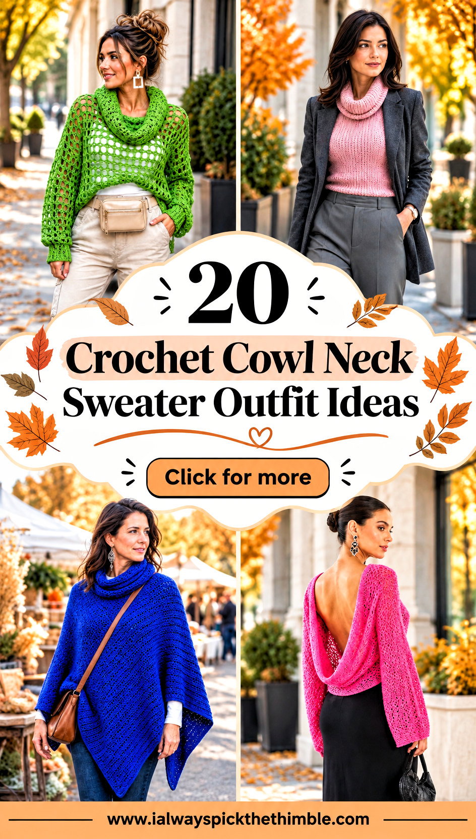 20 Crochet Cowl Neck Sweater Outfit Ideas for Fall Days - 20 Crochet Cowl Neck Sweater Outfit Ideas for Fall Days