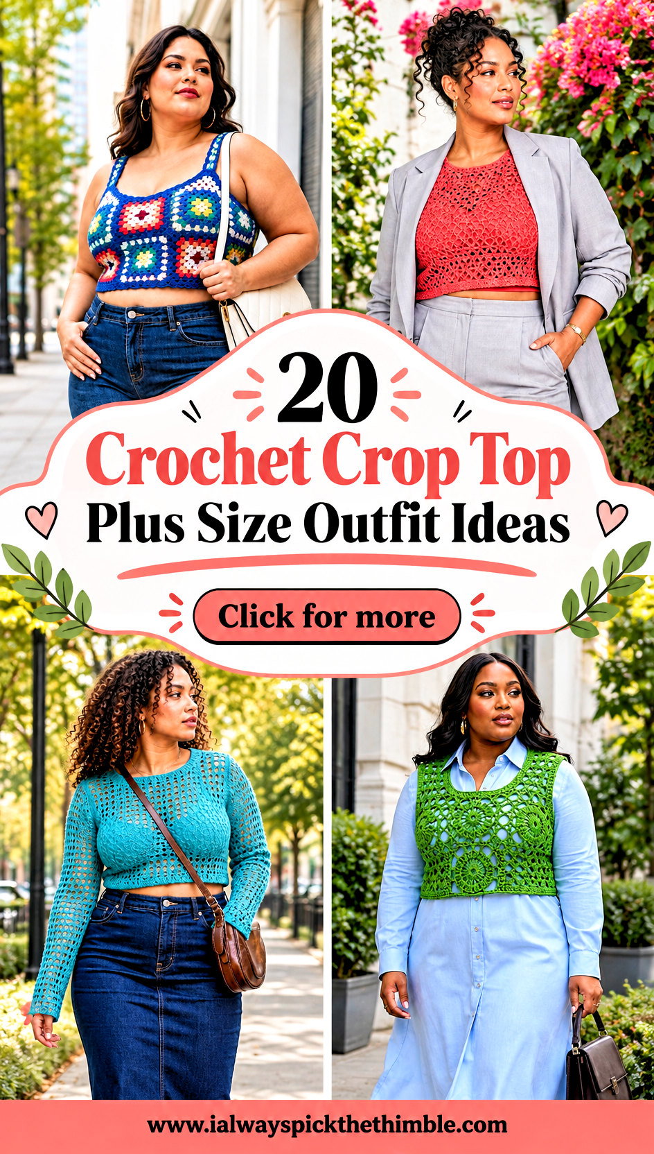 20 Crochet Crop Top Plus Size Outfit Ideas for Sunny Days - 20 Crochet Crop Top Plus Size Outfit Ideas for Sunny Days