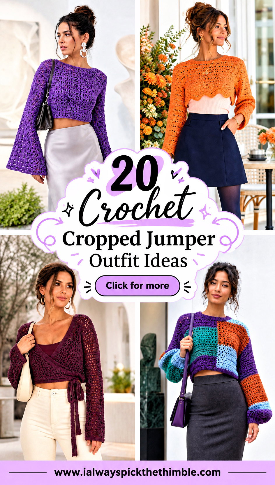 20 Crochet Cropped Jumper Outfit Ideas for Weekend Plans - 20 Crochet Cropped Jumper Outfit Ideas for Weekend Plans