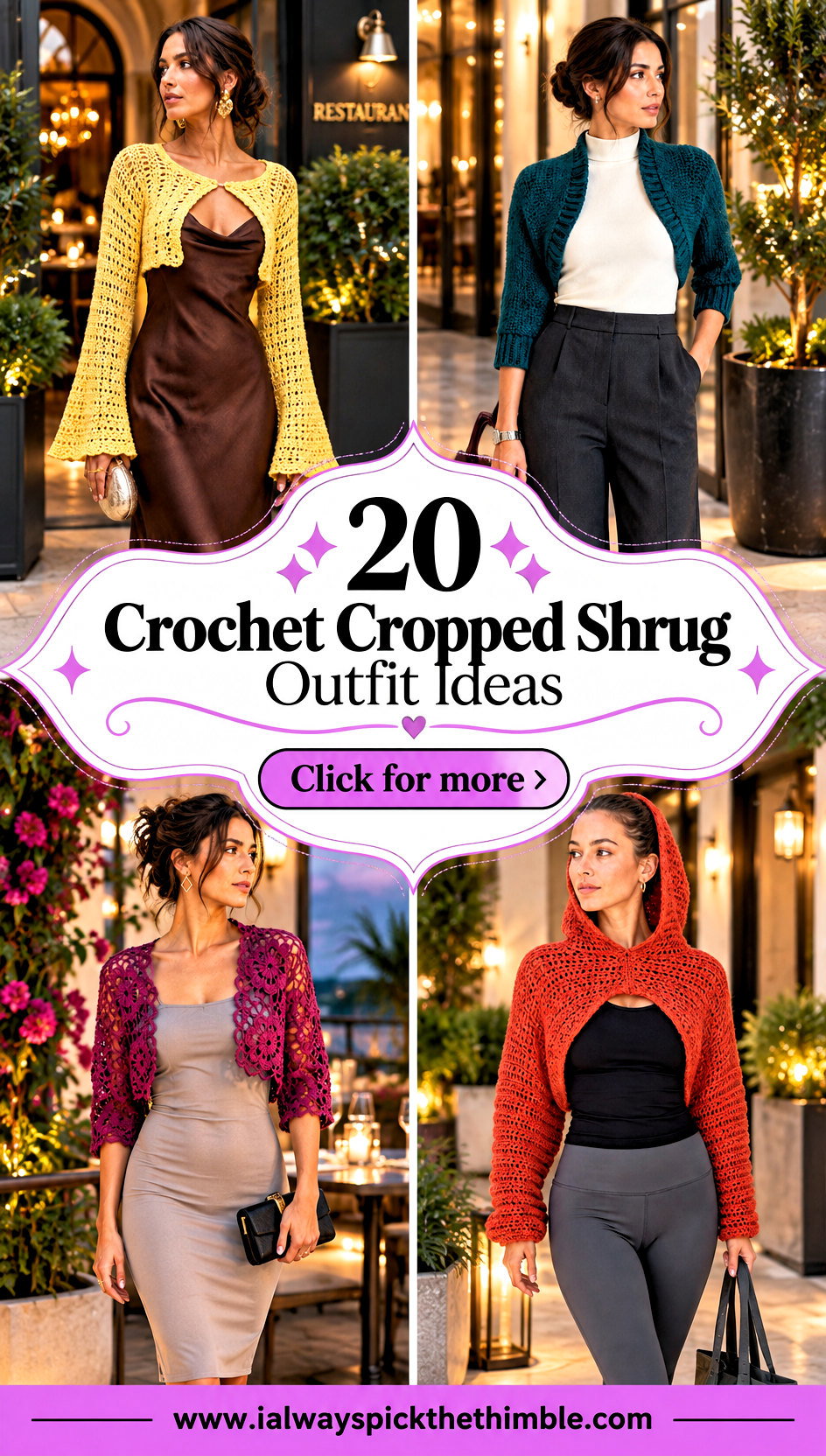 20 Crochet Cropped Shrug Outfit Ideas for Dressy Nights - 20 Crochet Cropped Shrug Outfit Ideas for Dressy Nights