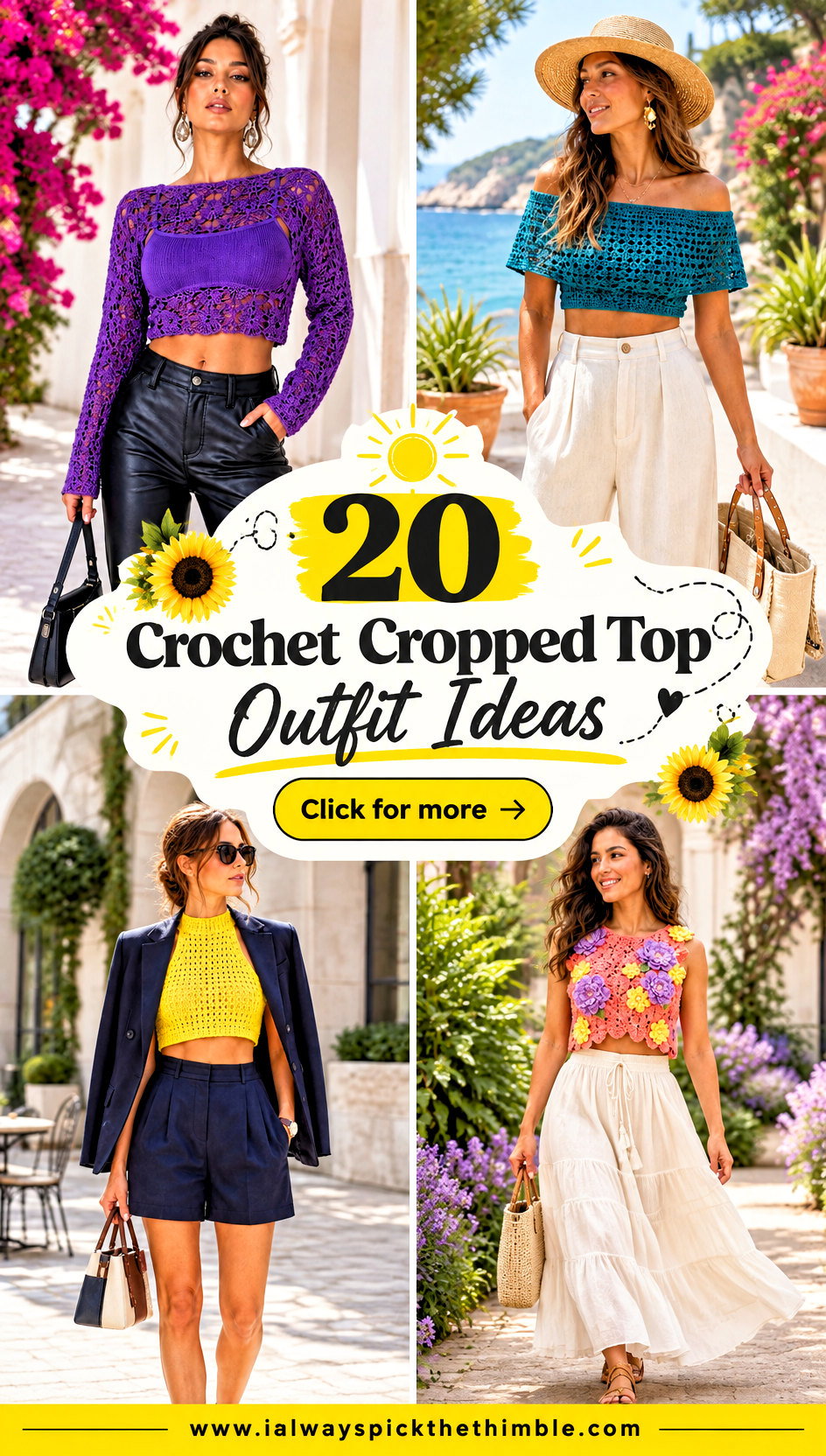 20 Crochet Cropped Top Outfit Ideas for Warm Weather - 20 Crochet Cropped Top Outfit Ideas for Warm Weather