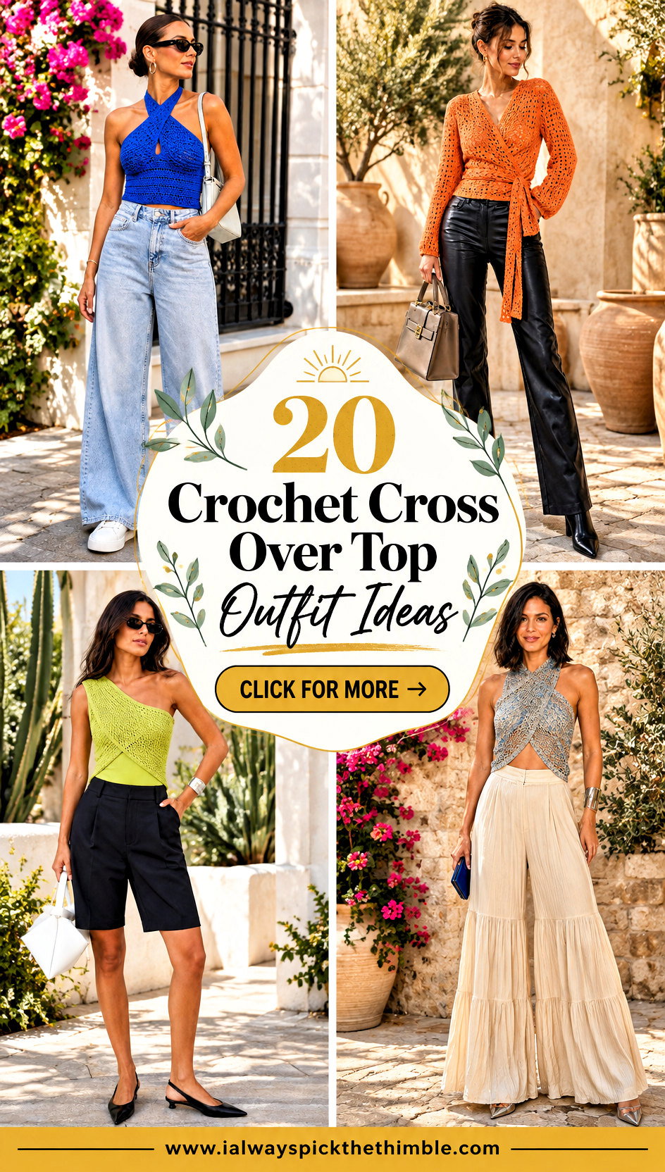 20 Crochet Cross Over Top Outfit Ideas for Boho Style - 20 Crochet Cross Over Top Outfit Ideas for Boho Style