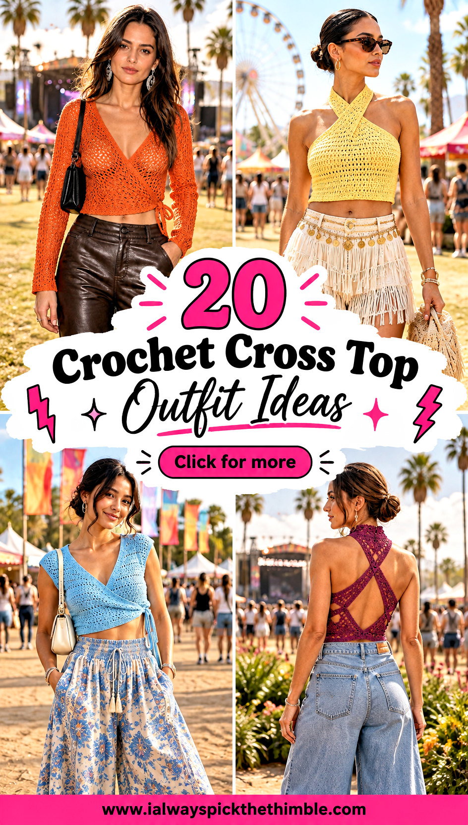 20 Crochet Cross Top Outfit Ideas for Festival Season - 20 Crochet Cross Top Outfit Ideas for Festival Season