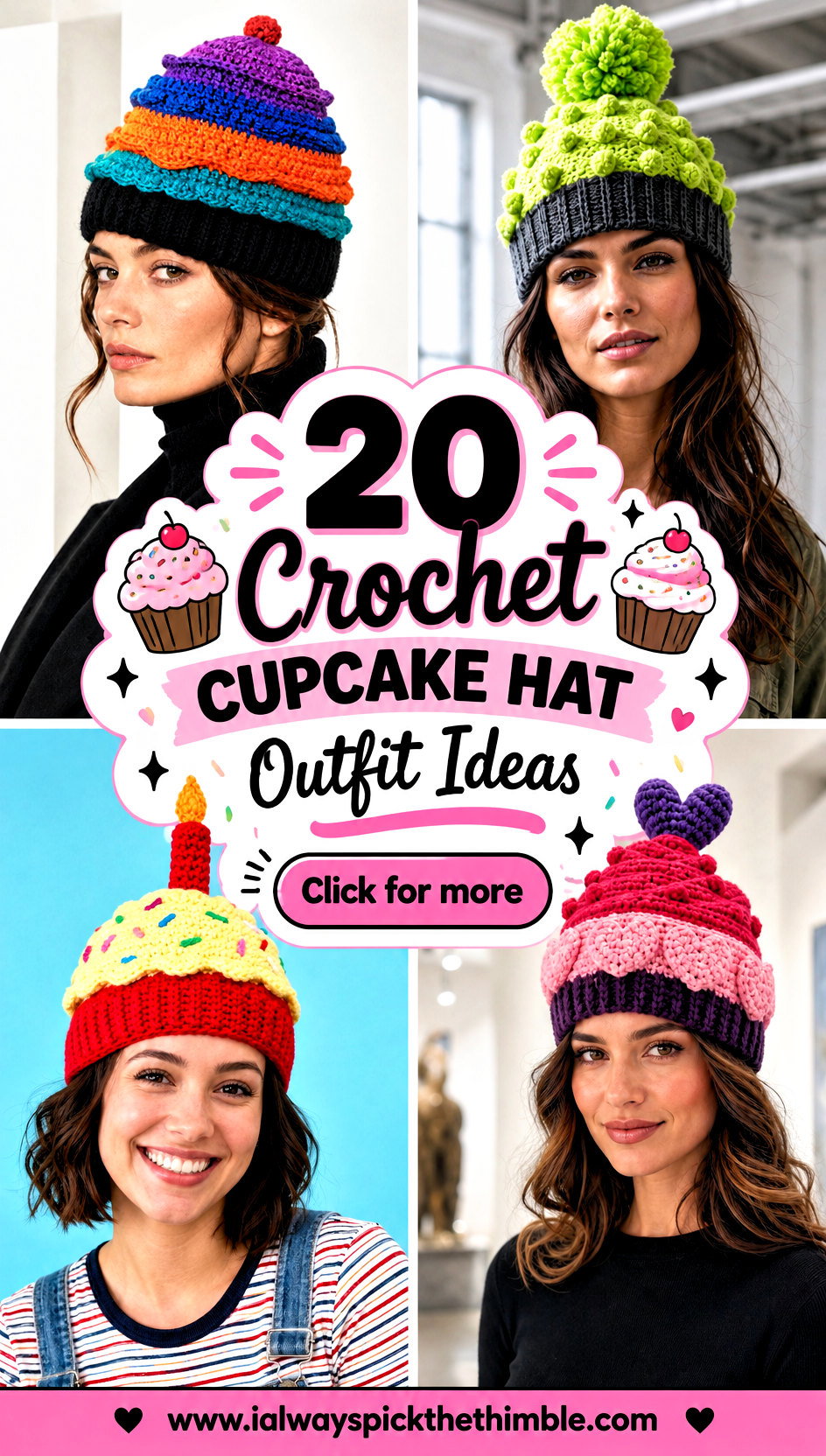 20 Crochet Cupcake Hat Outfit Ideas for Sweet Weekend Looks - 20 Crochet Cupcake Hat Outfit Ideas for Sweet Weekend Looks