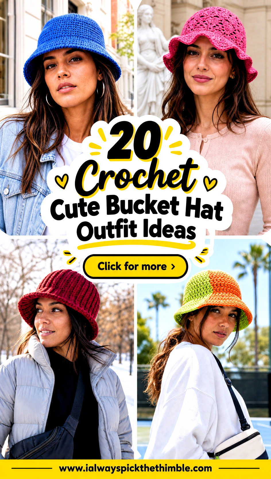 20 Crochet Cute Bucket Hat Outfit Ideas for Sunny Days - 20 Crochet Cute Bucket Hat Outfit Ideas for Sunny Days
