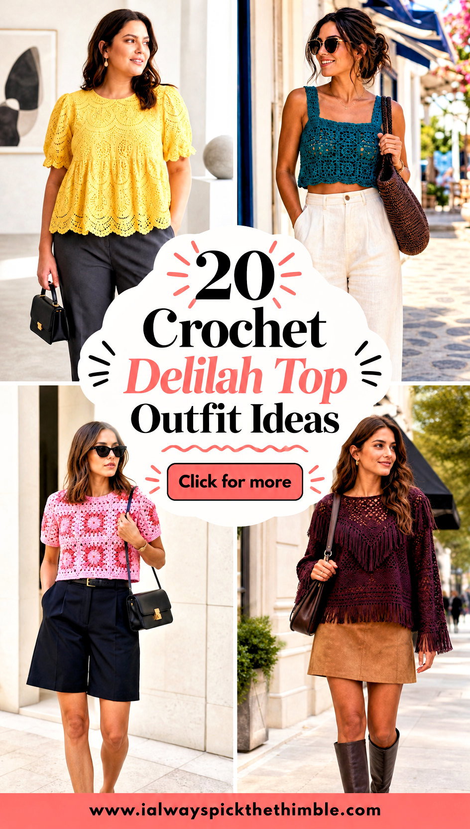 20 Crochet Delilah Top Outfit Ideas for Relaxed Summer Days - 20 Crochet Delilah Top Outfit Ideas for Relaxed Summer Days