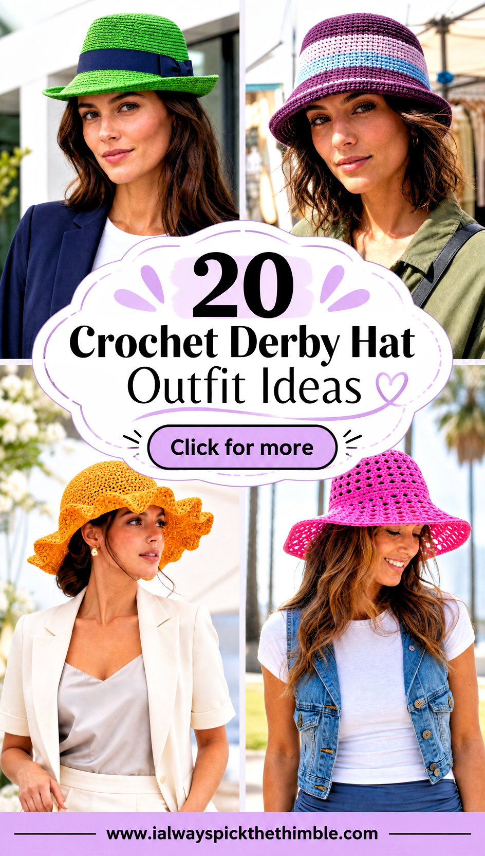 20 Crochet Derby Hat Outfit Ideas for Garden Party Style - 20 Crochet Derby Hat Outfit Ideas for Garden Party Style