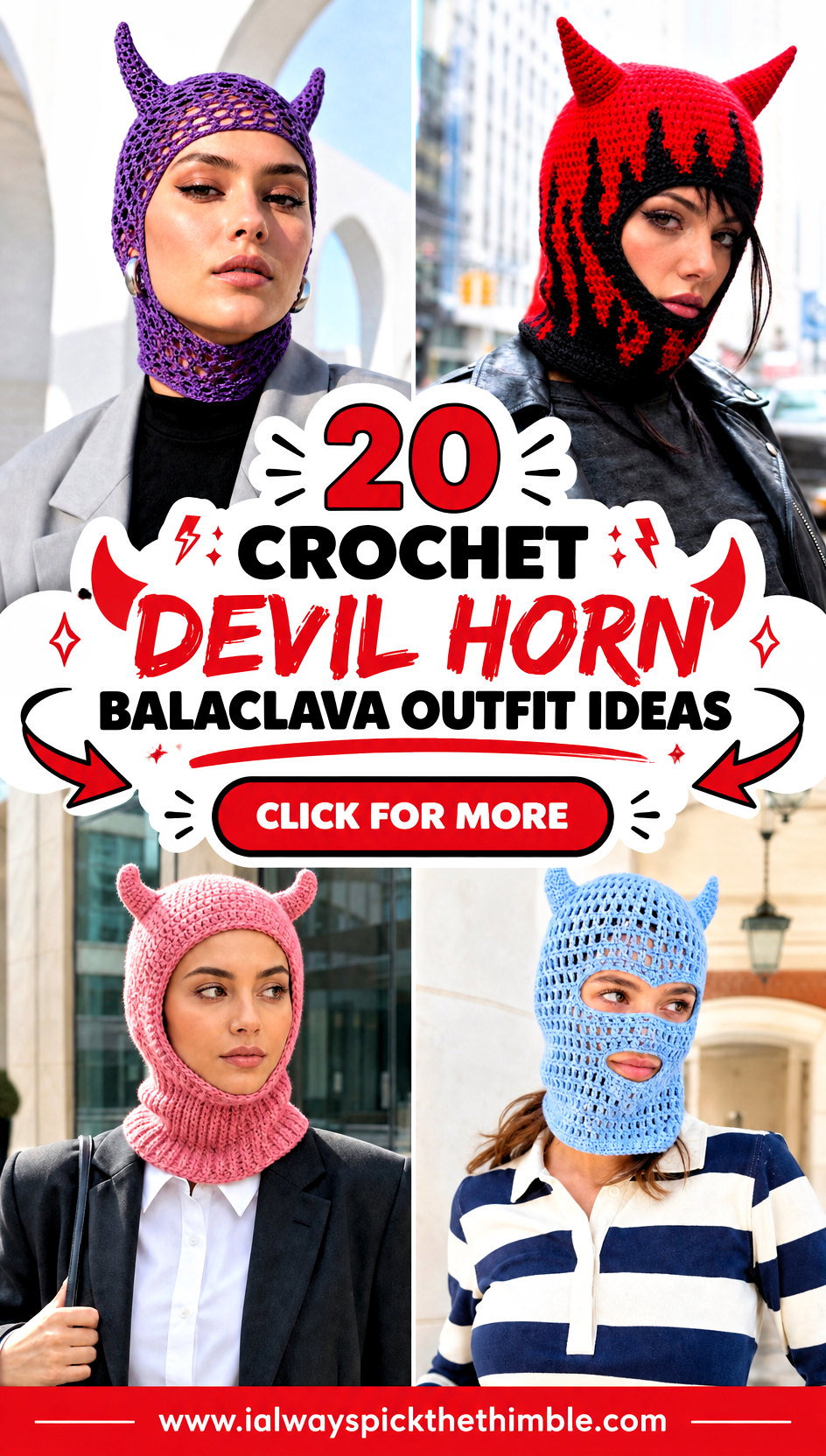 20 Crochet Devil Horn Balaclava Outfit Ideas for Bold Looks - 20 Crochet Devil Horn Balaclava Outfit Ideas for Bold Looks