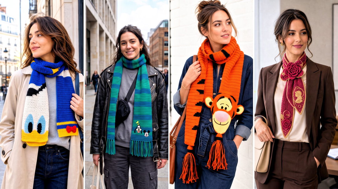 20 Crochet Disney Scarf Outfit Ideas for Cozy Winter Style