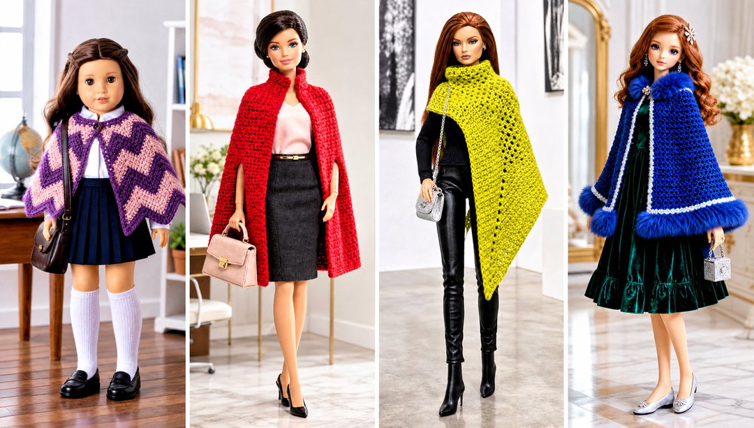 20 Crochet Doll Cape Outfit Ideas for Storybook Dress-Up