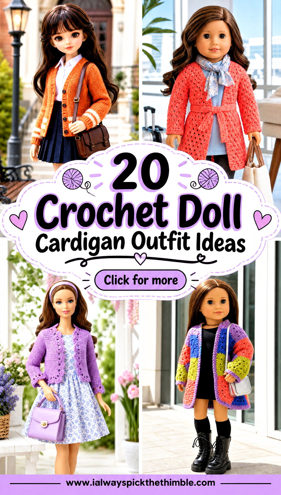 20 Crochet Doll Cardigan Outfit Ideas for Miniature Layers - 20 Crochet Doll Cardigan Outfit Ideas for Miniature Layers