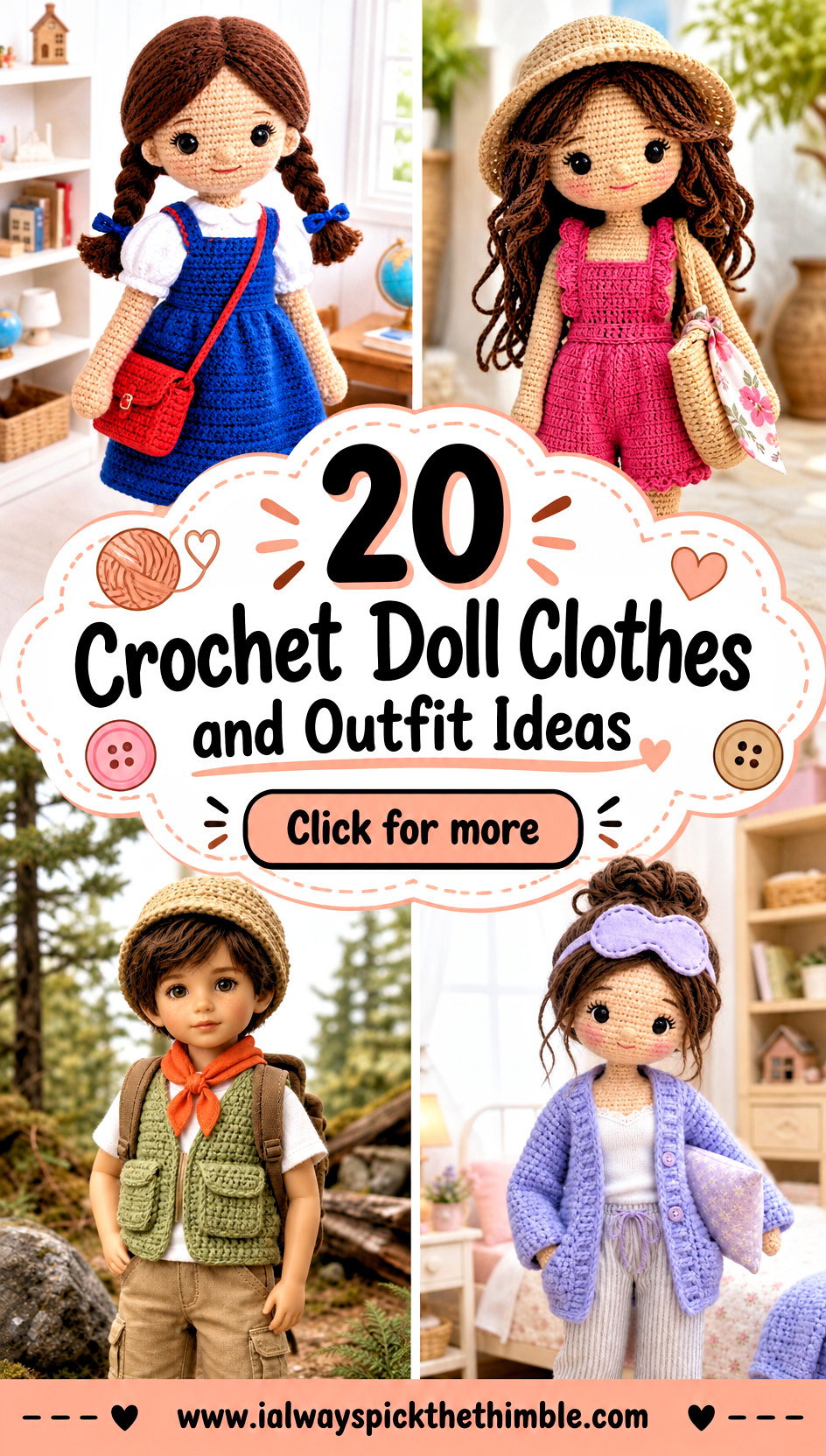 20 Crochet Doll Clothes and Outfit Ideas for Tiny Wardrobes - 20 Crochet Doll Clothes and Outfit Ideas for Tiny Wardrobes