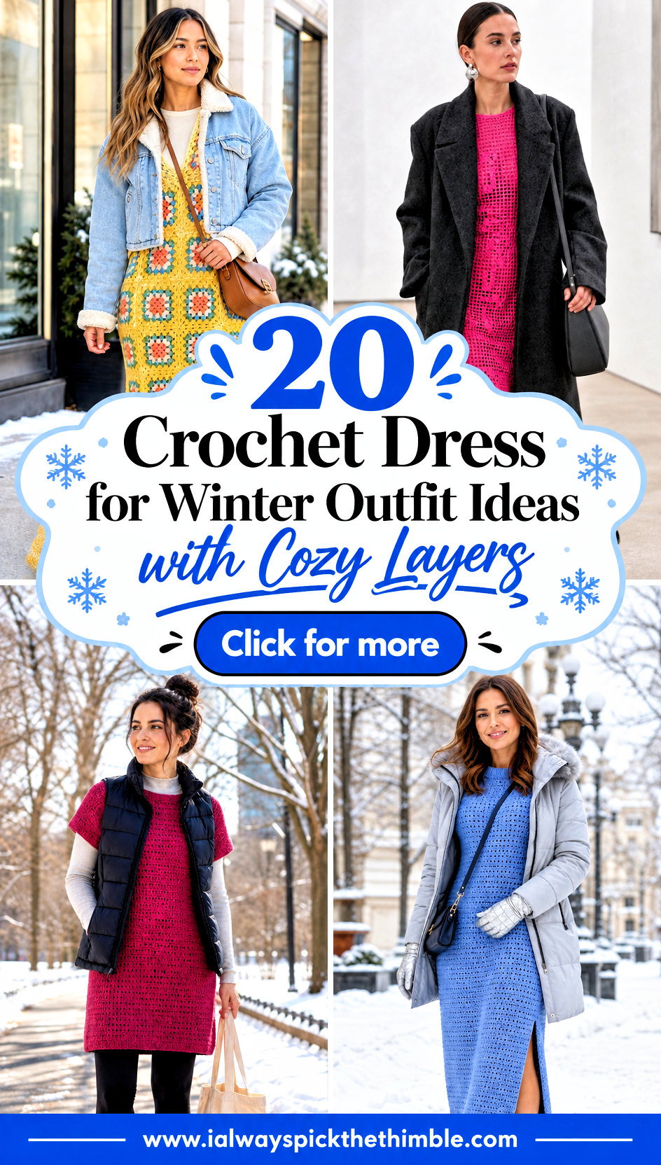 20 Crochet Dress for Winter Outfit Ideas with Cozy Layers - 20 Crochet Dress for Winter Outfit Ideas with Cozy Layers