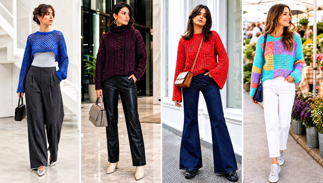 20 Crochet Drop Shoulder Sweater Outfit Ideas for Fall