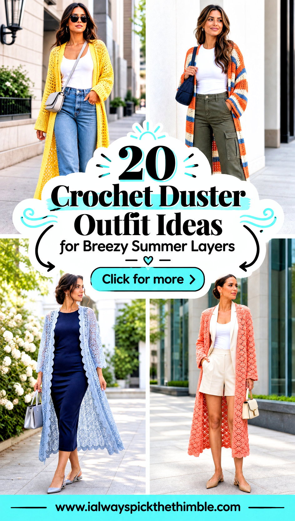 20 Crochet Duster Outfit Ideas for Breezy Summer Layers - 20 Crochet Duster Outfit Ideas for Breezy Summer Layers