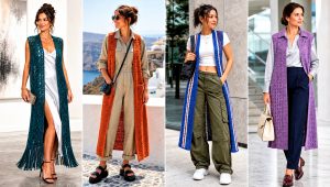 20 Crochet Duster Vest Outfit Ideas for Boho Looks