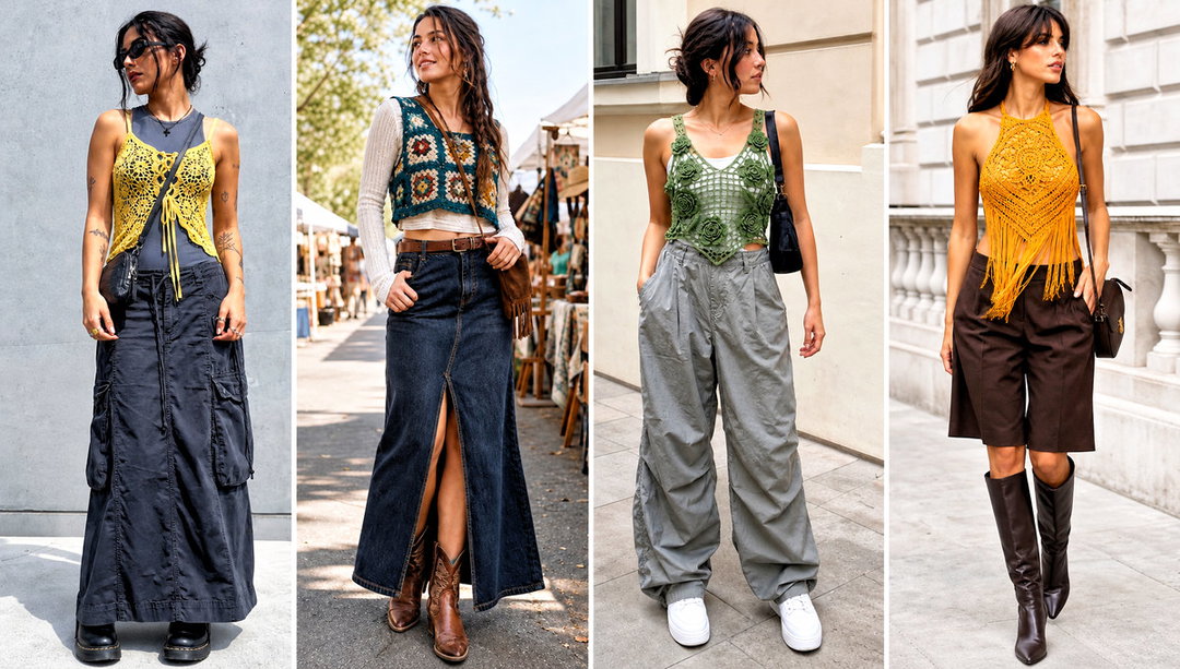 20 Crochet Fairy Grunge Top Outfit Ideas for Edgy Layers