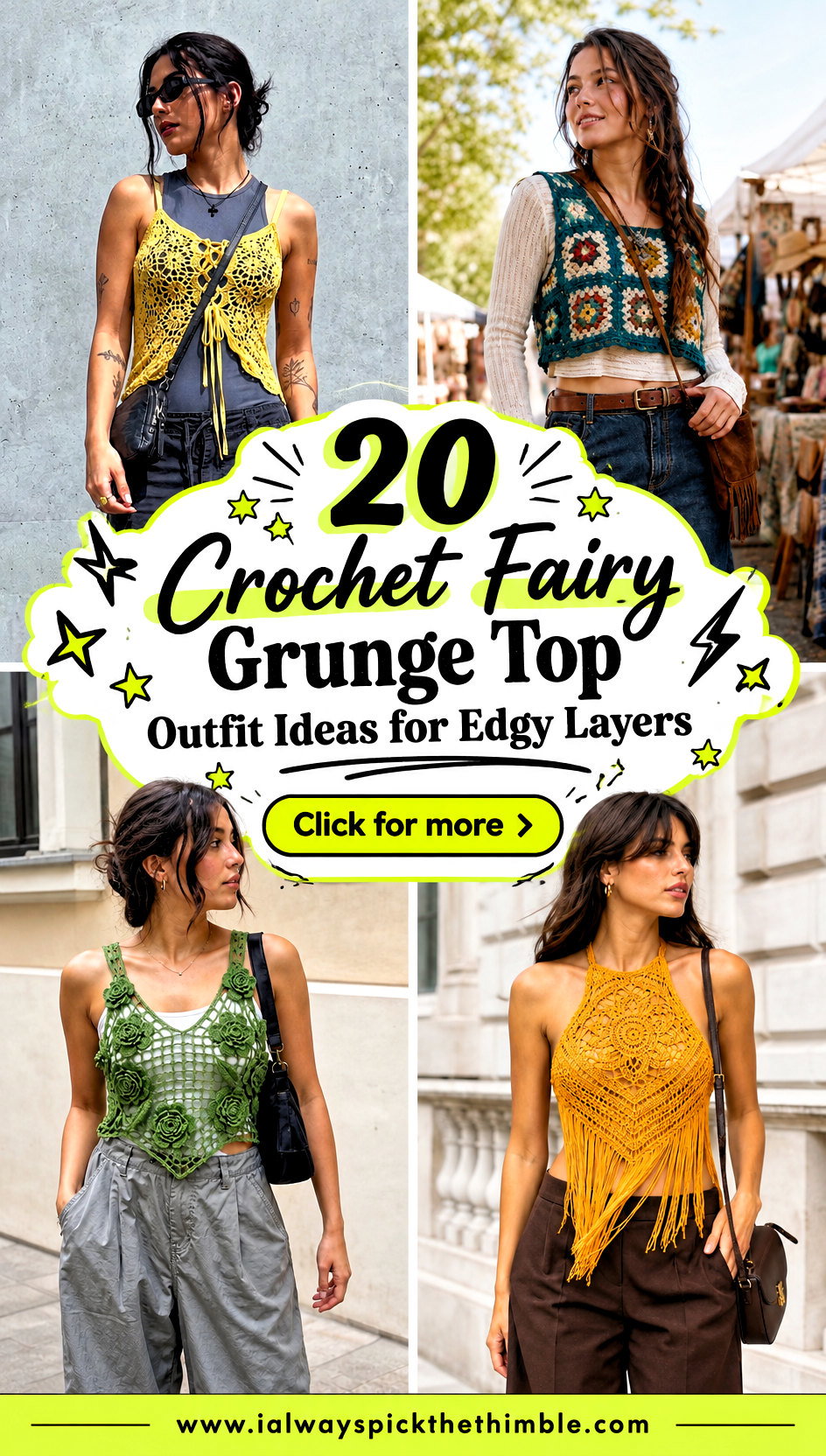 20 Crochet Fairy Grunge Top Outfit Ideas for Edgy Layers - 20 Crochet Fairy Grunge Top Outfit Ideas for Edgy Layers