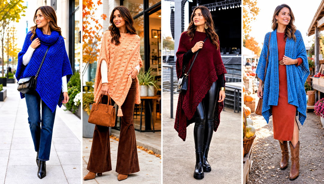 20 Crochet Fall Poncho Outfit Ideas for Relaxed Layering