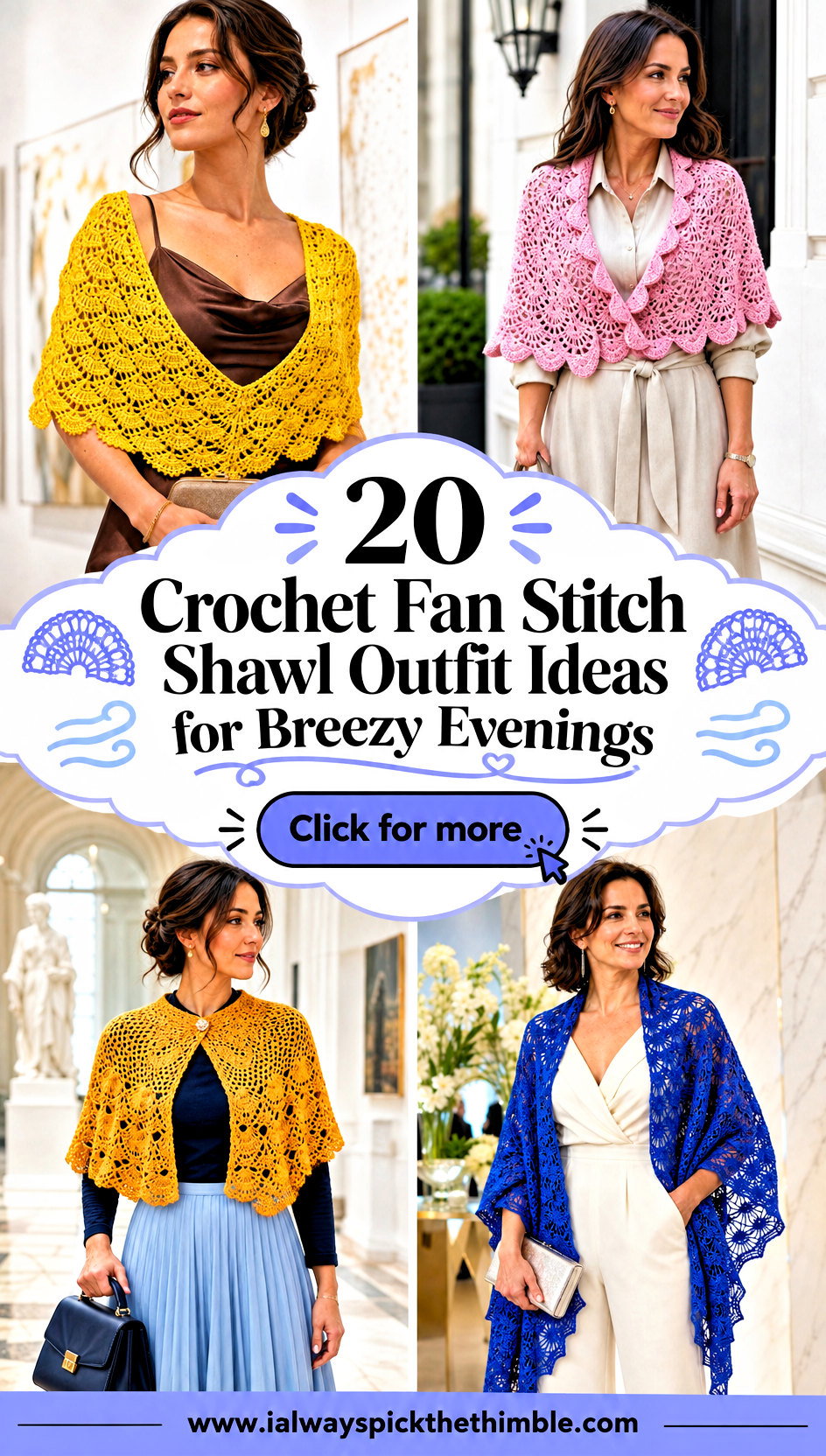 20 Crochet Fan Stitch Shawl Outfit Ideas for Breezy Evenings - 20 Crochet Fan Stitch Shawl Outfit Ideas for Breezy Evenings