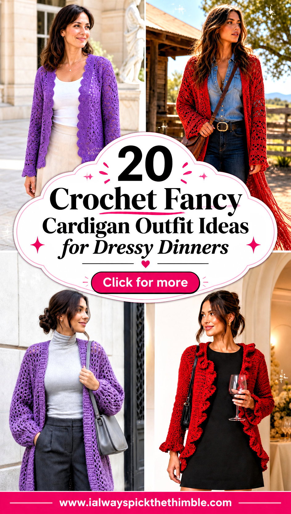 20 Crochet Fancy Cardigan Outfit Ideas for Dressy Dinners - 20 Crochet Fancy Cardigan Outfit Ideas for Dressy Dinners