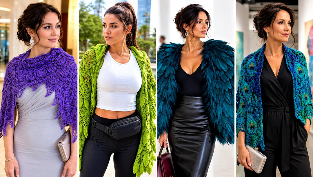 20 Crochet Feather Shawl Outfit Ideas for Elegant Events