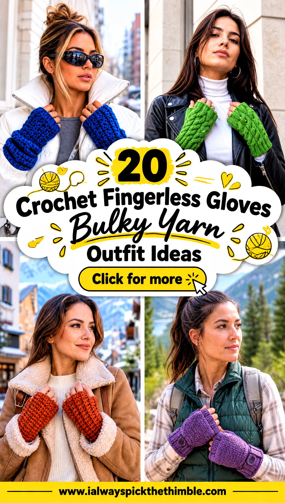 20 Crochet Fingerless Gloves Bulky Yarn Outfit Ideas - 20 Crochet Fingerless Gloves Bulky Yarn Outfit Ideas