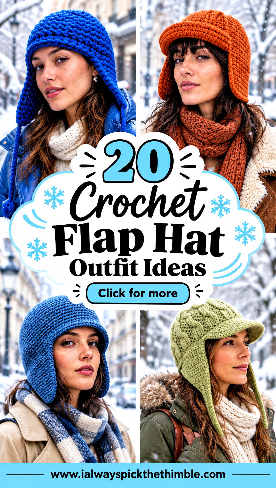 20 Crochet Flap Hat Outfit Ideas for Cold Winter Walks - 20 Crochet Flap Hat Outfit Ideas for Cold Winter Walks