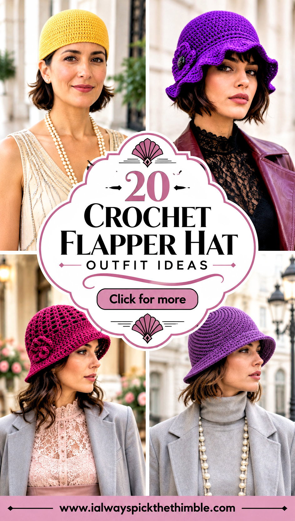 20 Crochet Flapper Hat Outfit Ideas for Vintage Charm - 20 Crochet Flapper Hat Outfit Ideas for Vintage Charm