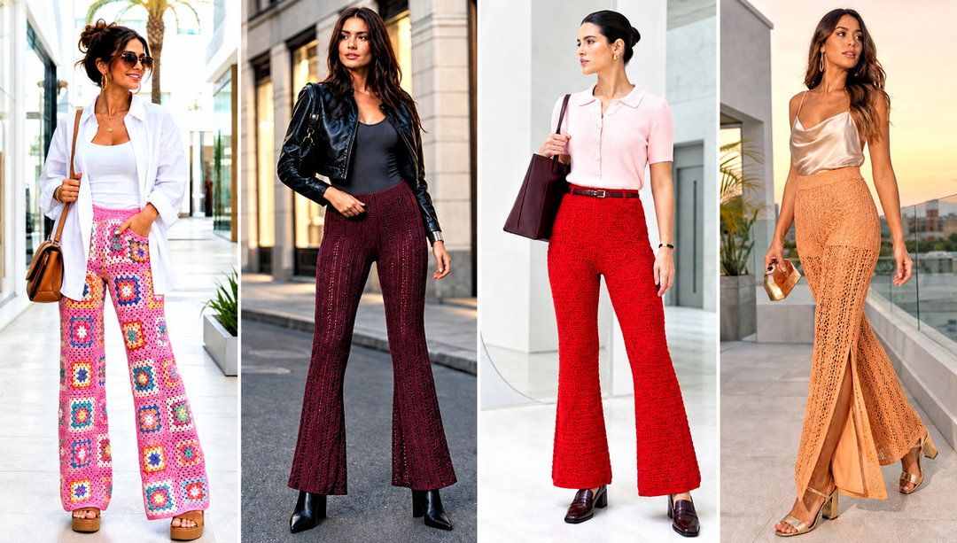 20 Crochet Flare Pants Outfit Ideas for Retro Looks