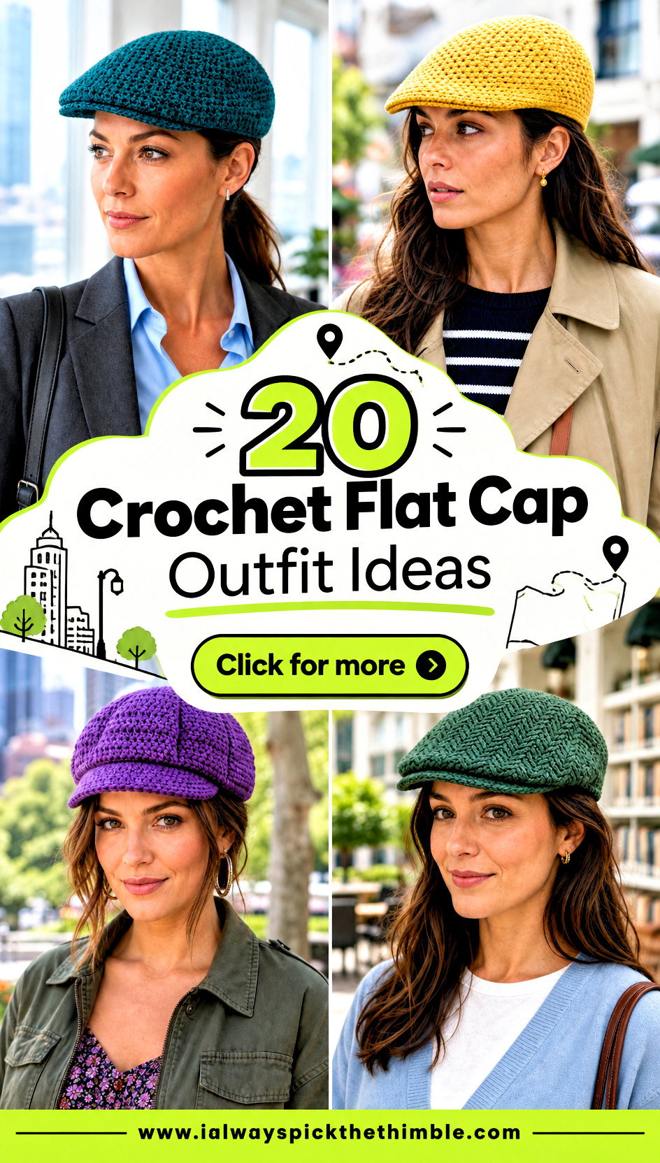 20 Crochet Flat Cap Outfit Ideas for Casual City Days - 20 Crochet Flat Cap Outfit Ideas for Casual City Days