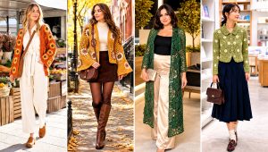 20 Crochet Flower Cardigan Outfit Ideas for Cozy Layers