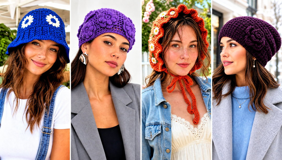 20 Crochet Flower Hat Outfit Ideas for Casual Summer Style