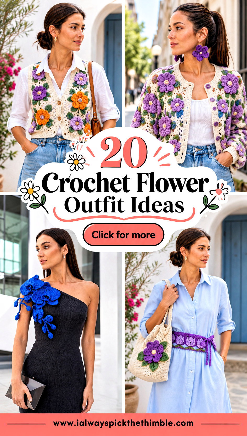 20 Crochet Flower Outfit Ideas for Playful Everyday Style - 20 Crochet Flower Outfit Ideas for Playful Everyday Style