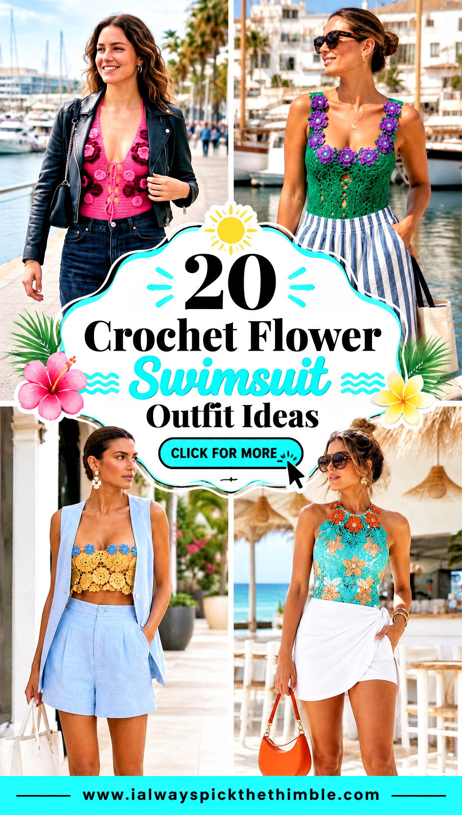 20 Crochet Flower Swimsuit Outfit Ideas for Beach Getaways - 20 Crochet Flower Swimsuit Outfit Ideas for Beach Getaways