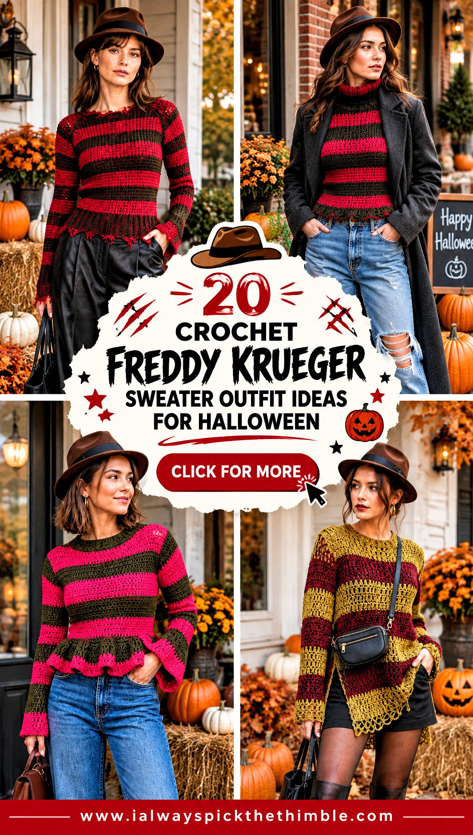 20 Crochet Freddy Krueger Sweater Outfit Ideas for Halloween - 20 Crochet Freddy Krueger Sweater Outfit Ideas for Halloween